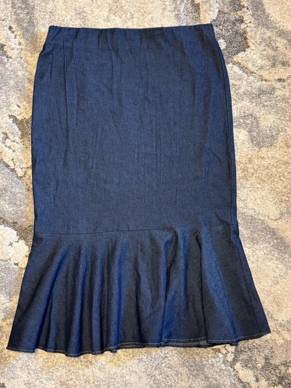 Messini Classic Navy Ruffle-Hem Skirt - Women